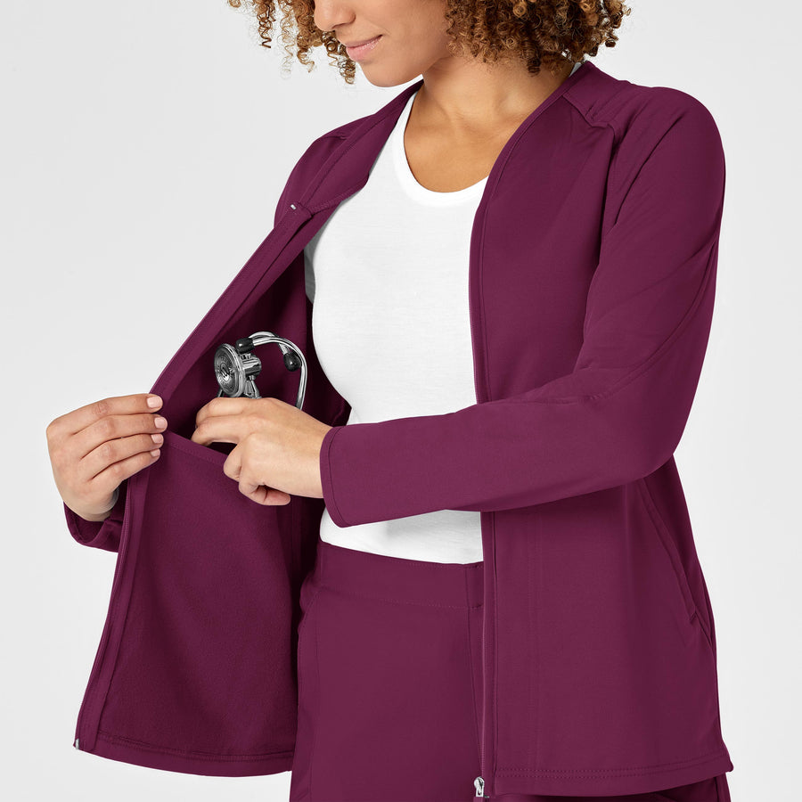 Women's Fleece Full Zip Jacket - Wine
