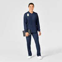 WonderWink PRO Women's Snap Front Scrub Jacket - Navy