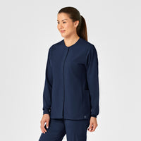 WonderWink PRO Women's Snap Front Scrub Jacket - Navy