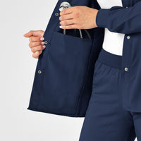 WonderWink PRO Women's Snap Front Scrub Jacket - Navy