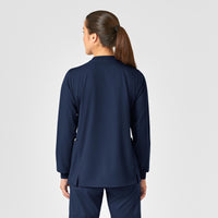 Wink PRO Women's Snap Front Scrub Jacket - Navy Back