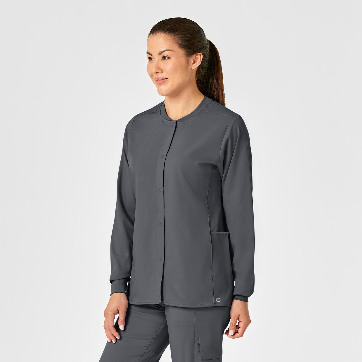 PRO Women's Snap Front Scrub Jacket - Pewter – Wink Scrubs