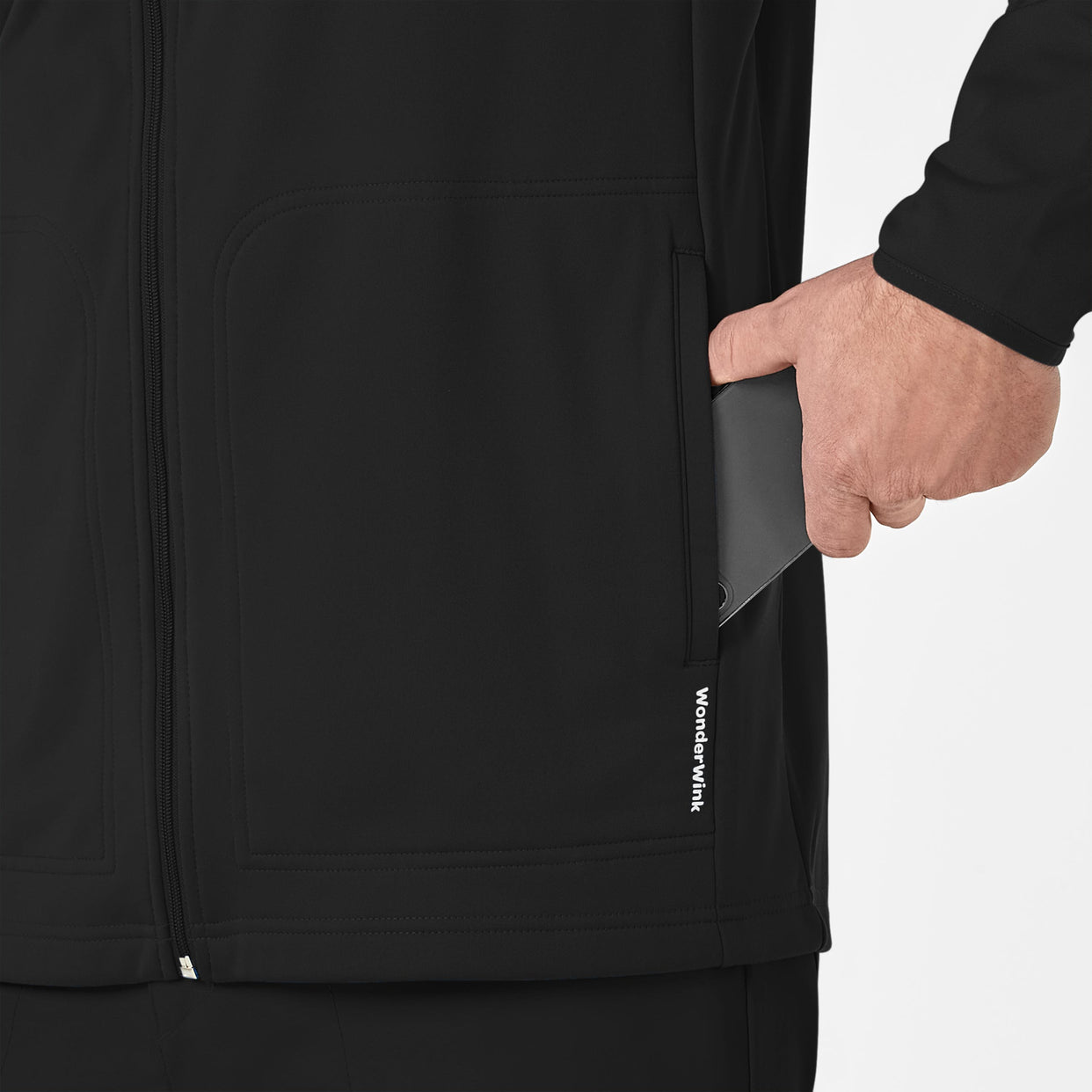 Men's Fleece Full Zip Jacket - Black