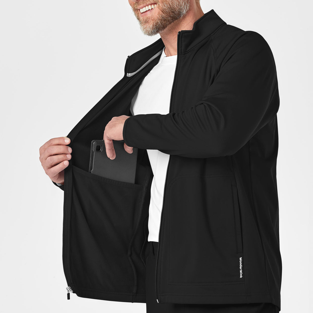 Men's Fleece Full Zip Jacket - Black