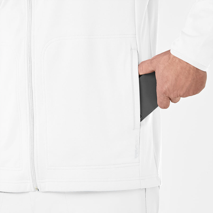 Men's Fleece Full Zip Jacket - White