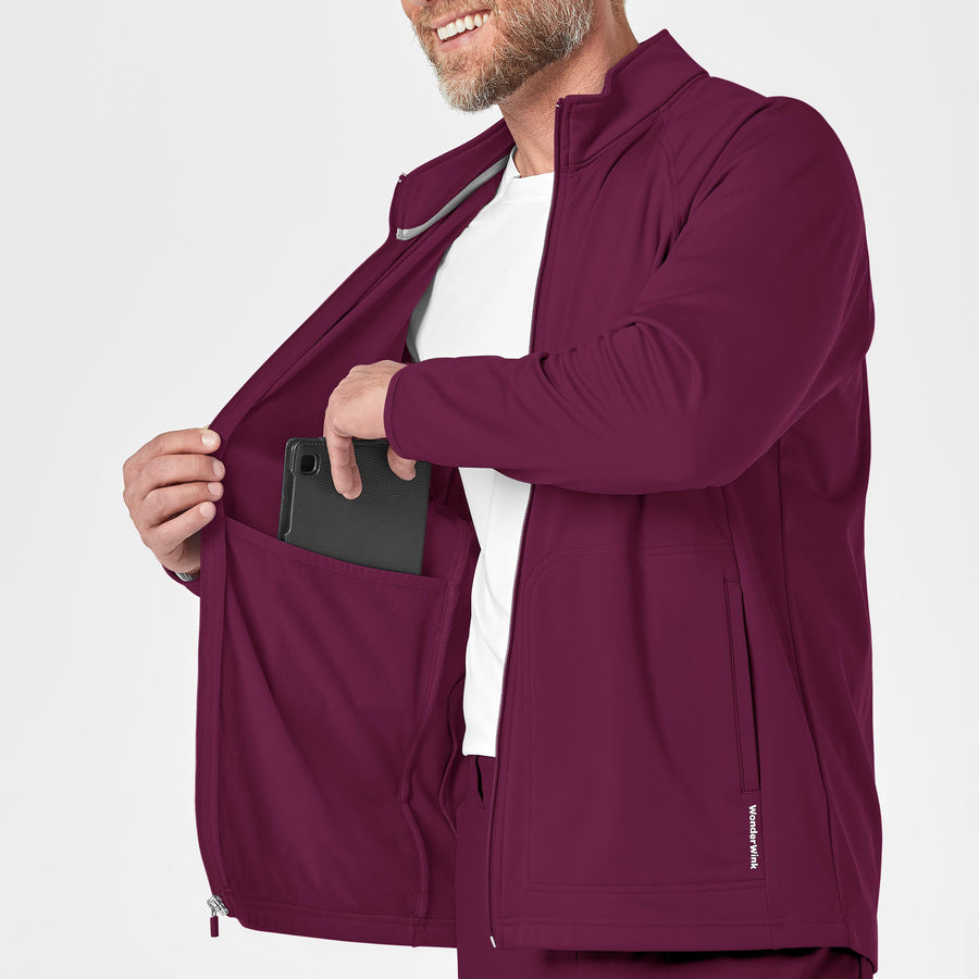 Men's Fleece Full Zip Jacket - Wine