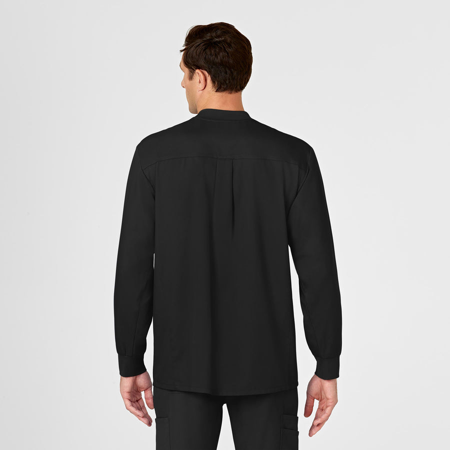 PRO Men's Snap Front Scrub Jacket - Black